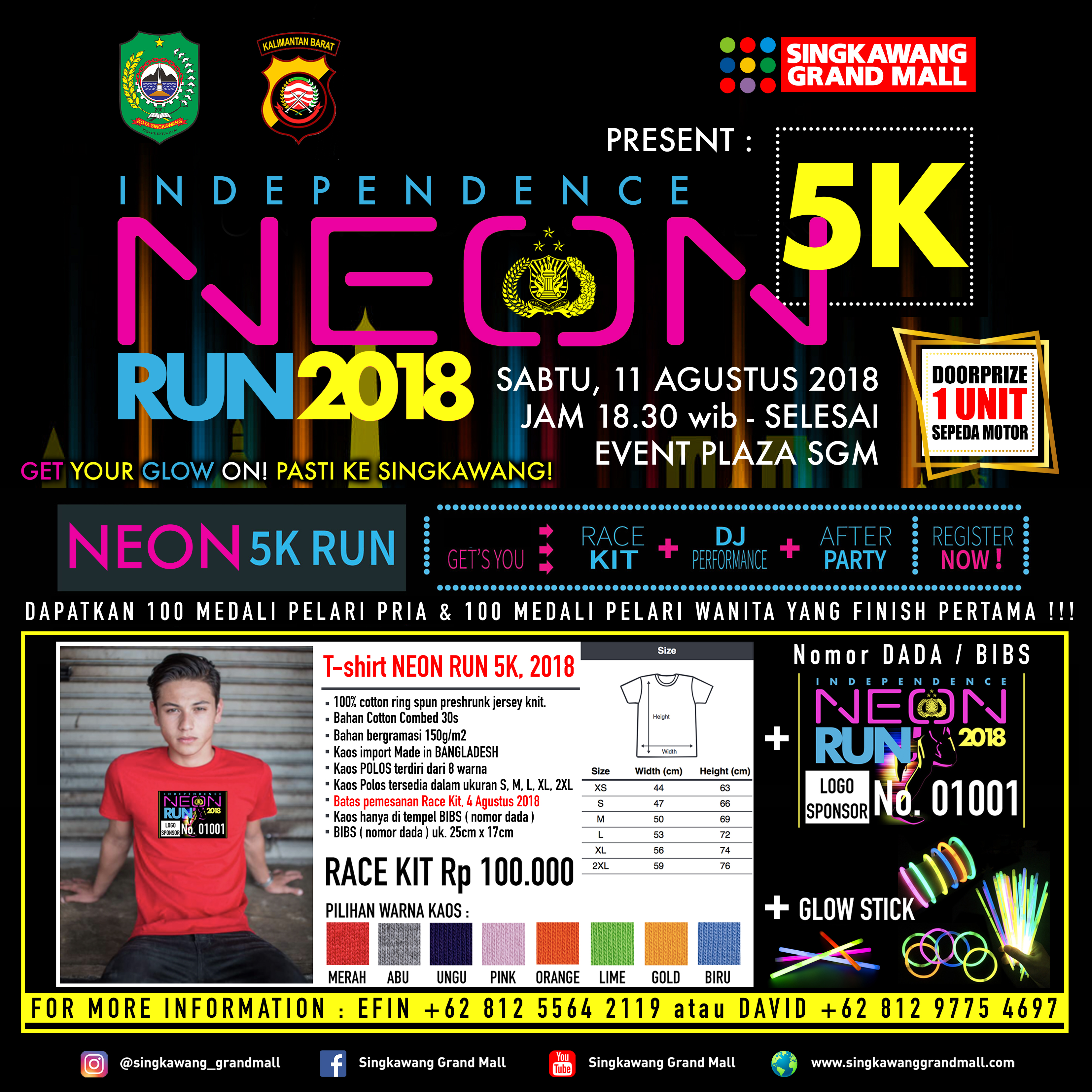 Neon Run 2018 akan Digelar, Target 2.000 Peserta, Ini Hadiah yang Disediakan